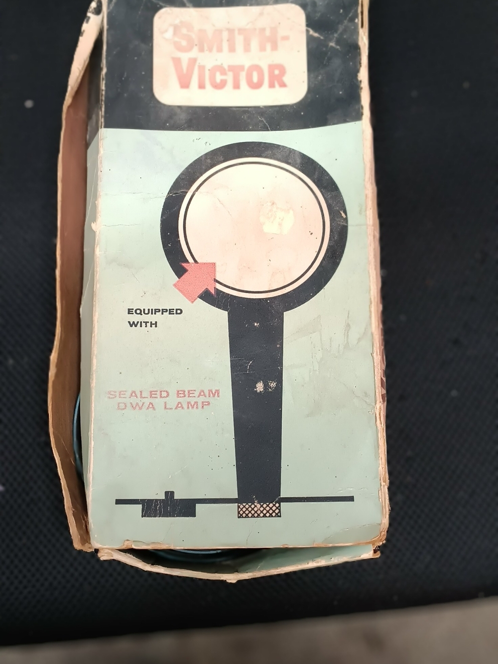 Vintage Sealed Beam Handlamp - Light Blue